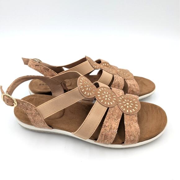 David Tate Quilt Slingback Embellished Strappy Sandals Brown Size 8.5W EU39 - Picture 3 of 11